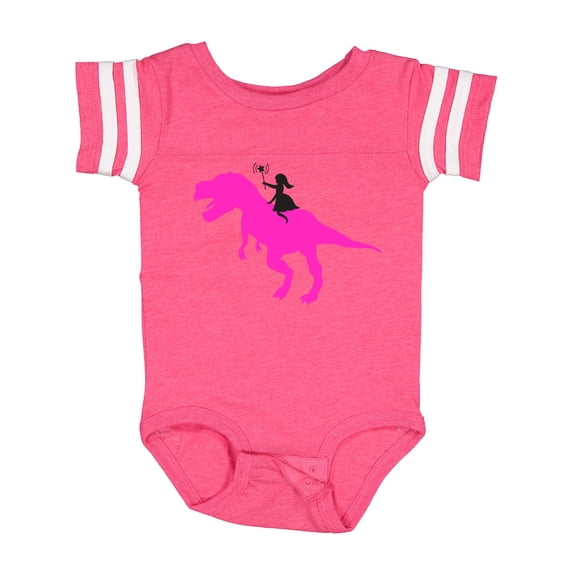 Inktastic Princess Riding Her T-rex Girls Baby Bodysuit