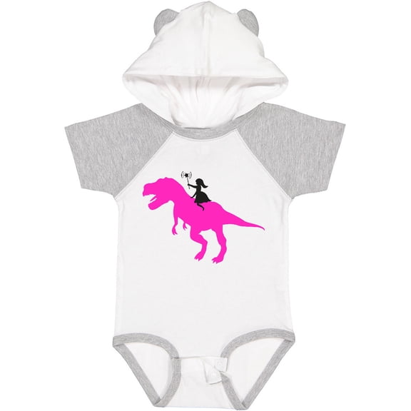 Inktastic Princess Riding Her T-rex Girls Baby Bodysuit