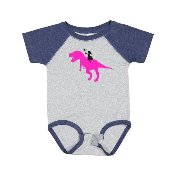Inktastic Princess Riding Her T-rex Girls Baby Bodysuit
