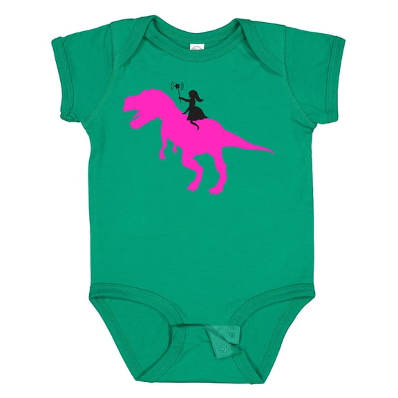Inktastic Princess Riding Her T-rex Girls Baby Bodysuit
