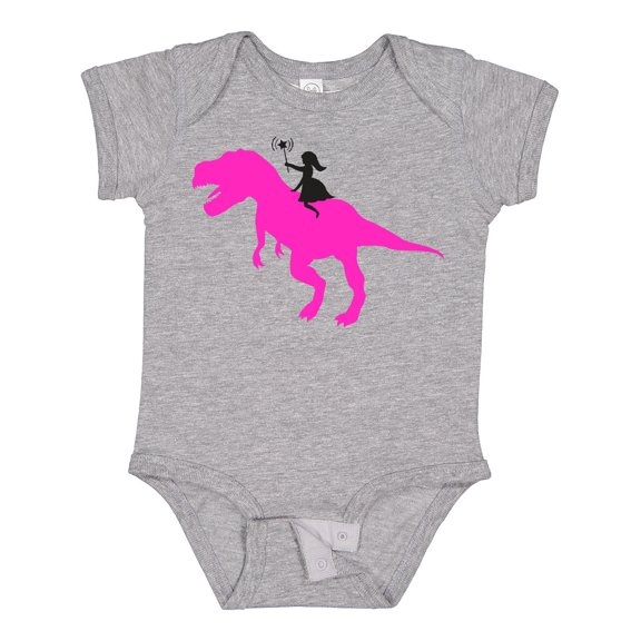 Inktastic Princess Riding Her T-rex Girls Baby Bodysuit