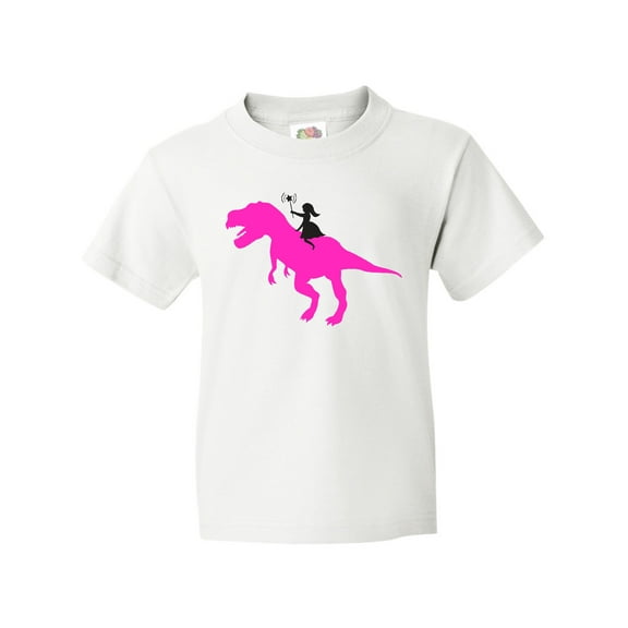 Inktastic Princess Riding Her T-Rex Youth T-Shirt