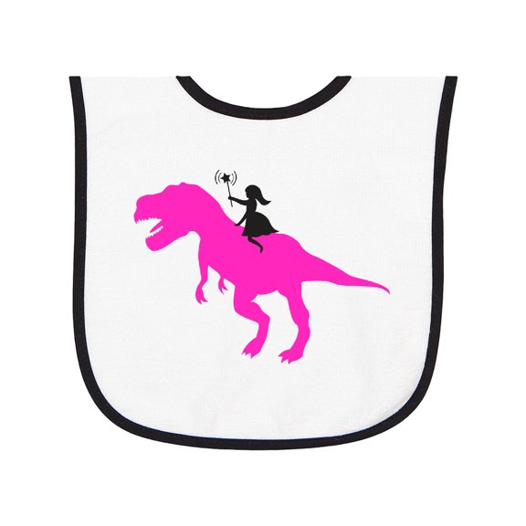 Inktastic Princess Riding Her T-rex Baby Terry Cloth Bib