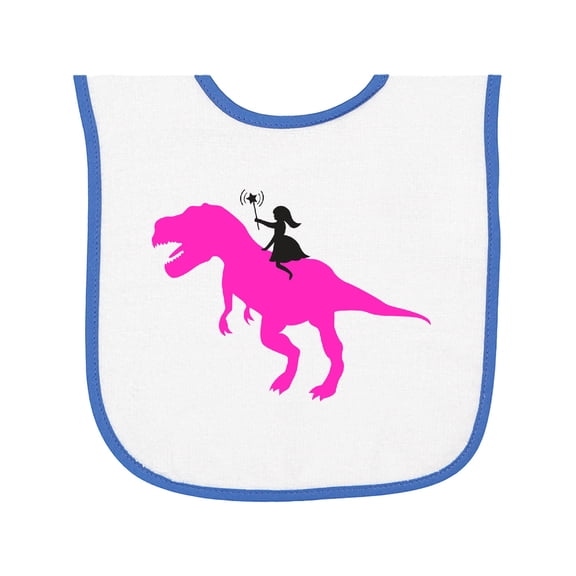 Inktastic Princess Riding Her T-rex Baby Terry Cloth Bib