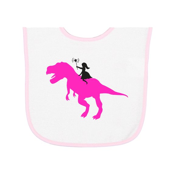 Inktastic Princess Riding Her T-rex Baby Terry Cloth Bib