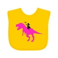 thumbnail image 1 of Inktastic Princess Riding Her T-rex Girls Baby Bib, 1 of 4