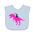 thumbnail image 1 of Inktastic Princess Riding Her T-rex Girls Baby Bib, 1 of 4