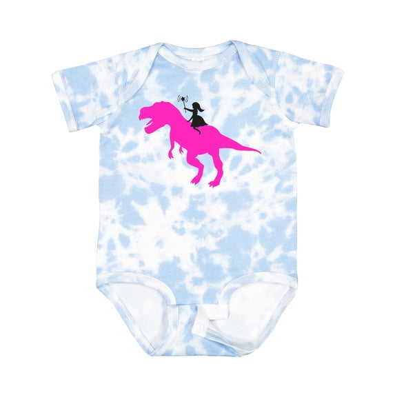 Inktastic Princess Riding Her T-rex Girls Baby Bodysuit