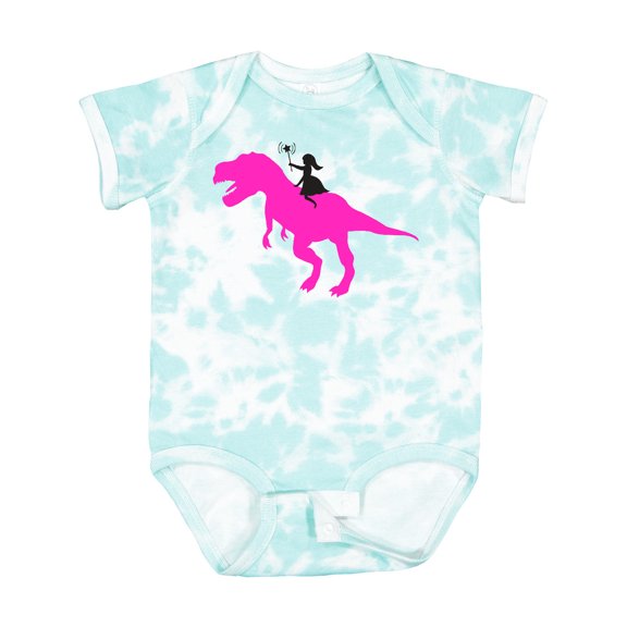 Inktastic Princess Riding Her T-rex Girls Baby Bodysuit