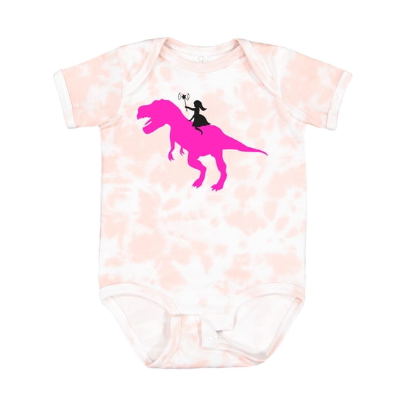 Inktastic Princess Riding Her T-rex Girls Baby Bodysuit