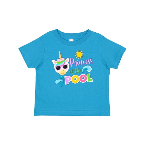 Inktastic Princess of the Pool Cool Unicorn in Sunglasses Girls Baby T-Shirt