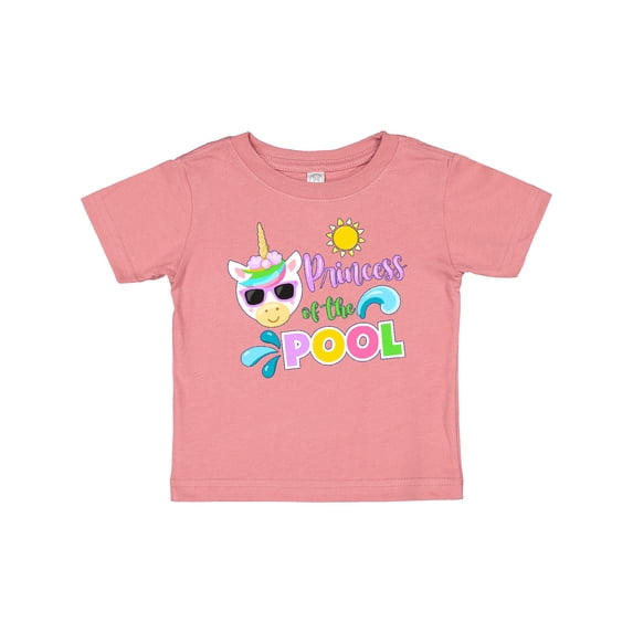 Inktastic Princess of the Pool Cool Unicorn in Sunglasses Girls Baby T-Shirt