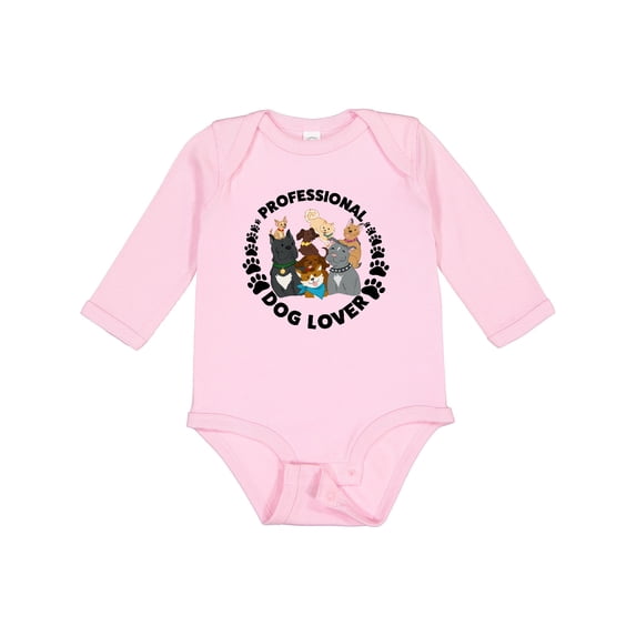 Inktastic Professional Dog Lover with Cute Dog Family Boys or Girls Long Sleeve Baby Bodysuit