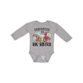 thumbnail image 1 of Inktastic Promoted to Big Sister with Flowers Girls Long Sleeve Baby Bodysuit, 1 of 5