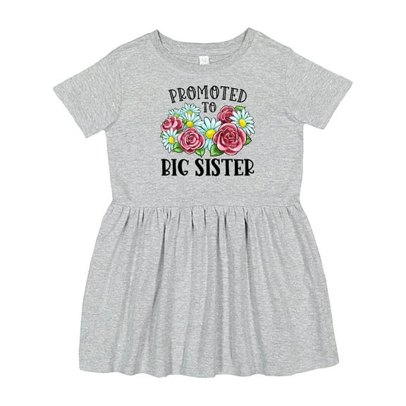 Inktastic Promoted to Big Sister with Flowers Girls Toddler Dress