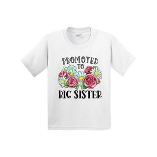 Inktastic Promoted to Big Sister with Flowers Youth T-Shirt