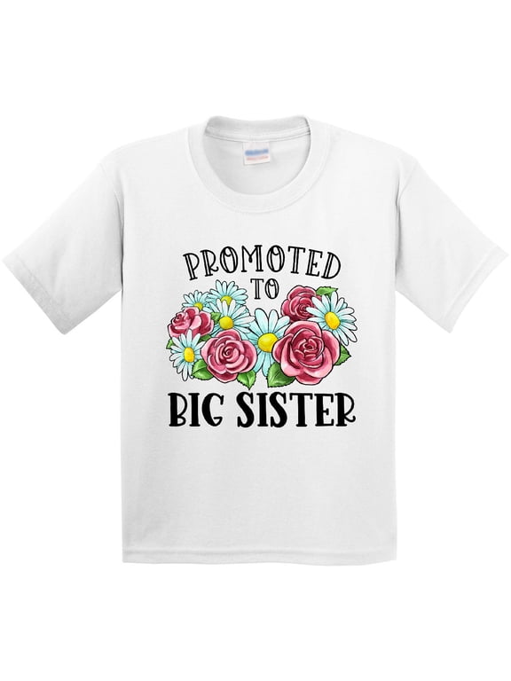 Promoted to Big Sister with Flowers Youth T-Shirt