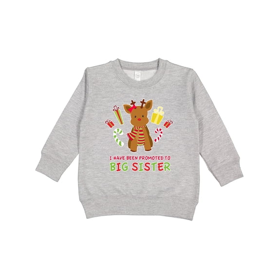 Inktastic Promoted to Sister with Christmas Reindeer Toddler Sweatshirt