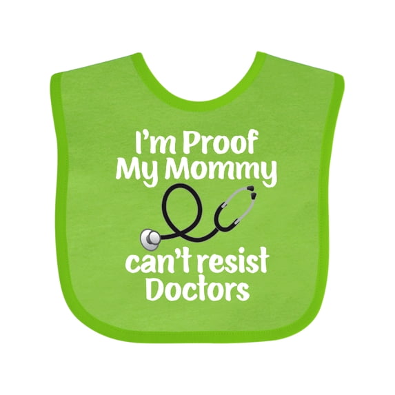 Inktastic Proof Mommy Cant Resist Doctor Dad Boys or Girls Baby Bib