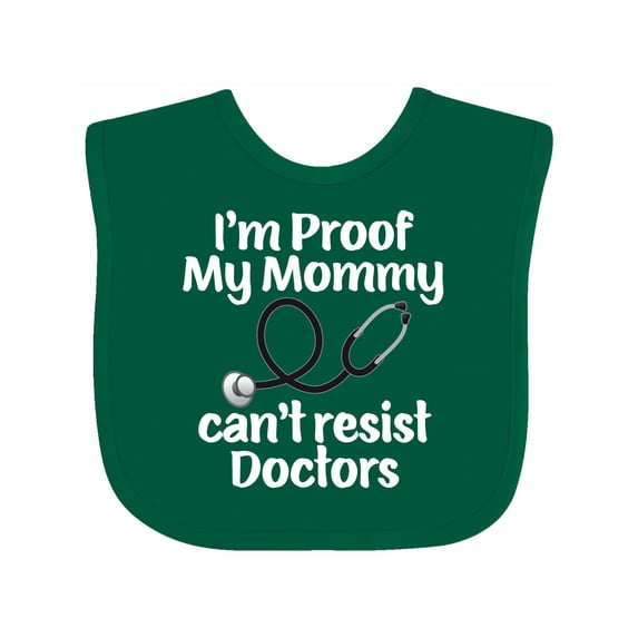 Inktastic Proof Mommy Cant Resist Doctor Dad Boys or Girls Baby Bib