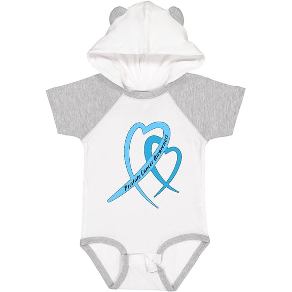 Inktastic Prostate Cancer Awareness Light Blue Heart Ribbons Boys or Girls Baby Bodysuit