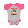 thumbnail image 1 of Inktastic Protected by a Basset Hound Funny Dog Boys or Girls Baby Bodysuit, 1 of 5