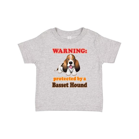 Inktastic Protected by a Basset Hound Funny Dog Boys or Girls Baby T-Shirt