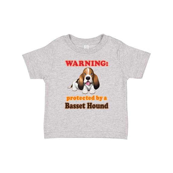 Inktastic Protected by a Basset Hound Funny Dog Boys or Girls Baby T-Shirt