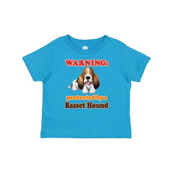 Inktastic Protected by a Basset Hound Funny Dog Boys or Girls Baby T-Shirt
