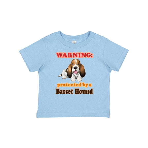 Inktastic Protected by a Basset Hound Funny Dog Boys or Girls Baby T-Shirt