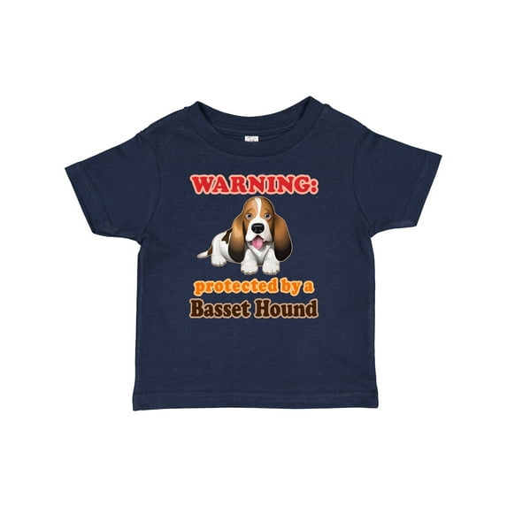 Inktastic Protected by a Basset Hound Funny Dog Boys or Girls Baby T-Shirt