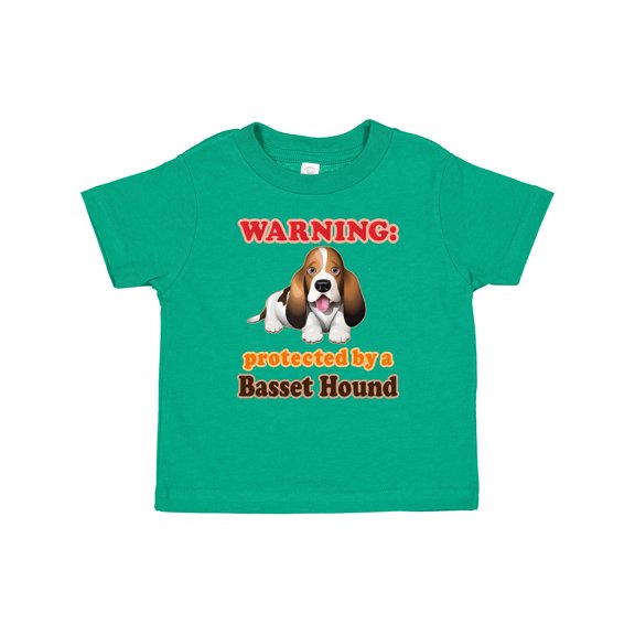 Inktastic Protected by a Basset Hound Funny Dog Boys or Girls Baby T-Shirt