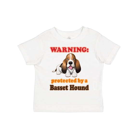 Inktastic Protected by a Basset Hound Funny Dog Boys or Girls Toddler T-Shirt