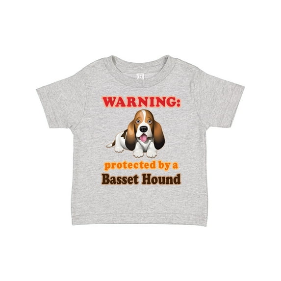 Inktastic Protected by a Basset Hound Funny Dog Boys or Girls Toddler T-Shirt