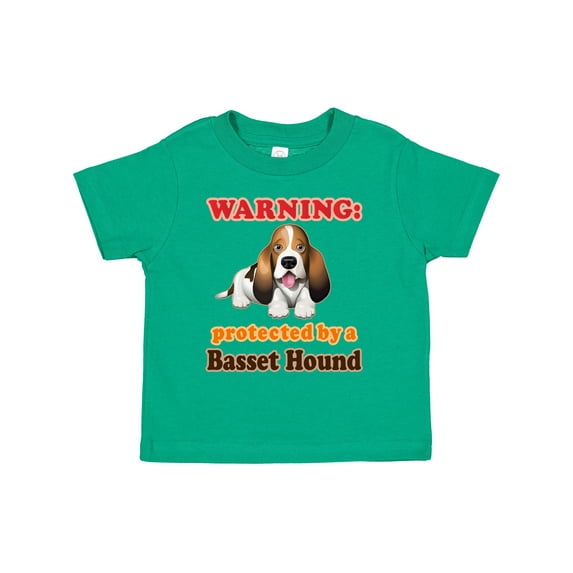 Inktastic Protected by a Basset Hound Funny Dog Boys or Girls Toddler T-Shirt
