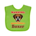 thumbnail image 1 of Inktastic Protected by a Boxer Dog Boys or Girls Baby Bib, 1 of 4