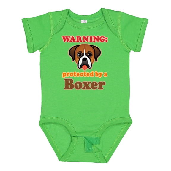 Inktastic Protected by a Boxer Dog Boys or Girls Baby Bodysuit