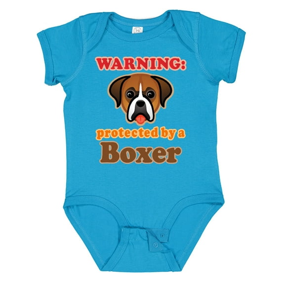 Inktastic Protected by a Boxer Dog Boys or Girls Baby Bodysuit