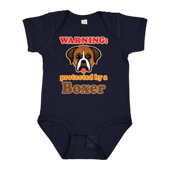 Inktastic Protected by a Boxer Dog Boys or Girls Baby Bodysuit