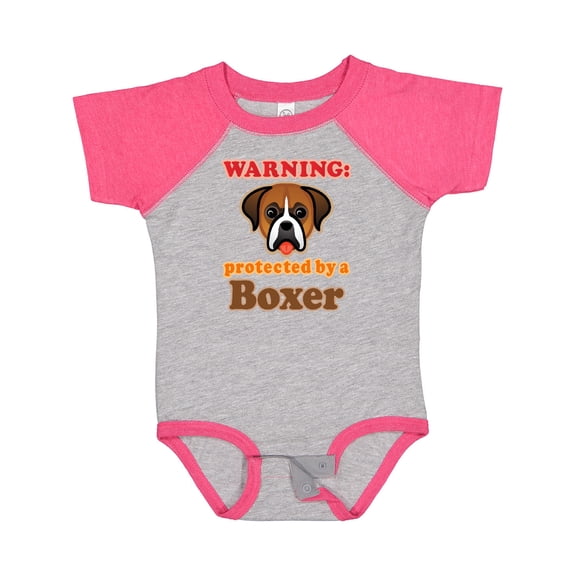 Inktastic Protected by a Boxer Dog Boys or Girls Baby Bodysuit