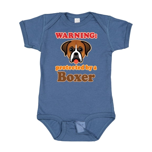 Inktastic Protected by a Boxer Dog Boys or Girls Baby Bodysuit