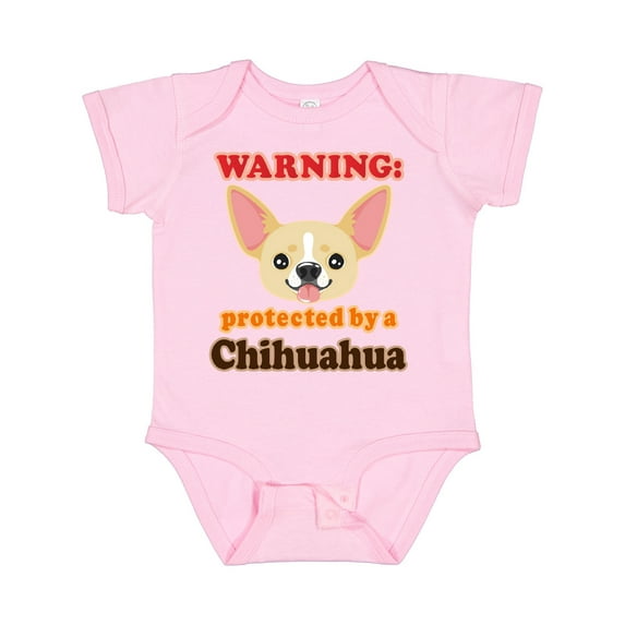 Inktastic Protected by a Chihuahua Boys or Girls Baby Bodysuit