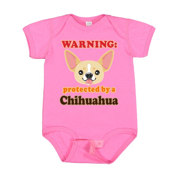 Inktastic Protected by a Chihuahua Boys or Girls Baby Bodysuit