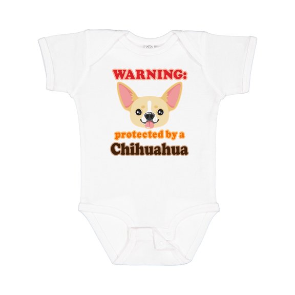 Inktastic Protected by a Chihuahua Boys or Girls Baby Bodysuit