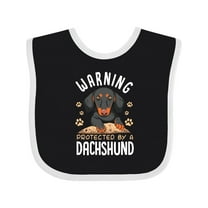 Inktastic Protected by a Dachshund Dog Boys or Girls Baby Bib