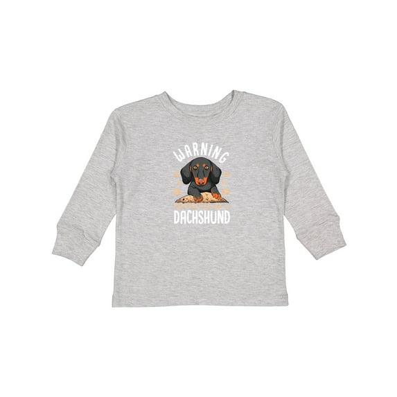 Inktastic Protected by a Dachshund Dog Boys or Girls Long Sleeve Toddler T-Shirt