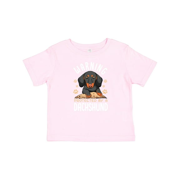 Inktastic Protected by a Dachshund Dog Boys or Girls Toddler T-Shirt