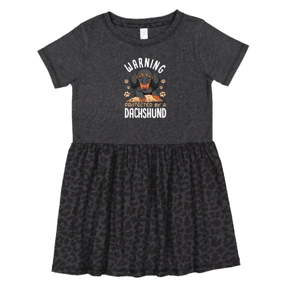 Inktastic Protected by a Dachshund Dog Girls Toddler Dress