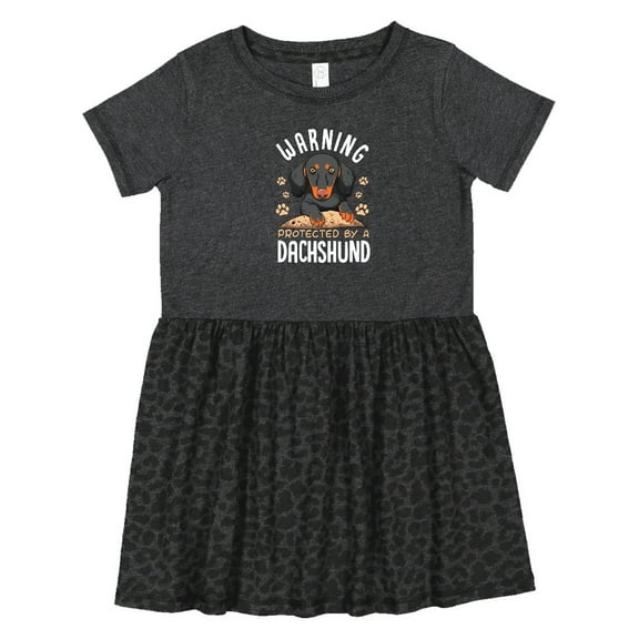 Inktastic Protected by a Dachshund Dog Girls Toddler Dress