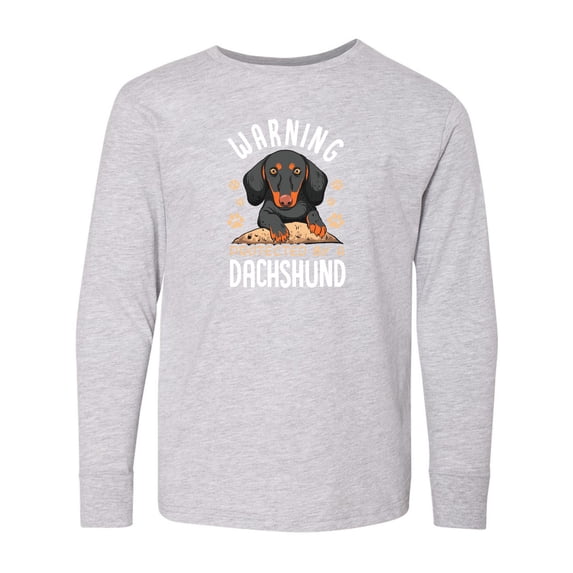 Inktastic Protected by a Dachshund Dog Long Sleeve Youth T-Shirt